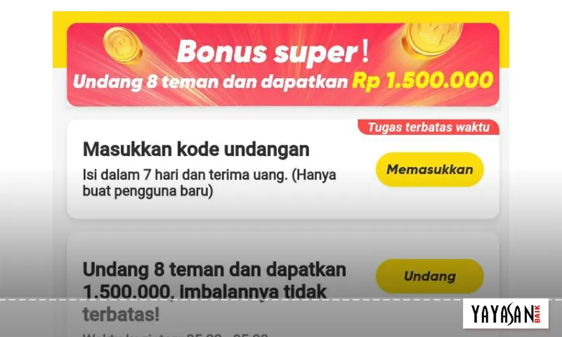 Bonus Undang user baru snack video