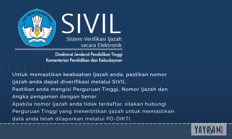 Cara Cek Ijazah Dikti S1 SIVIL