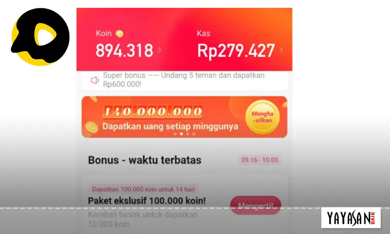 Sistem Referral dapat uang dari Snack Video