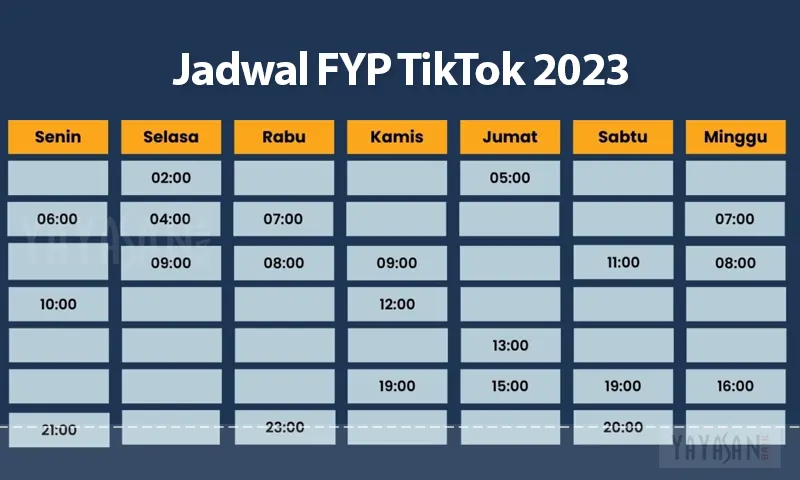 jadwal fyp tiktok 2023 terbaru
