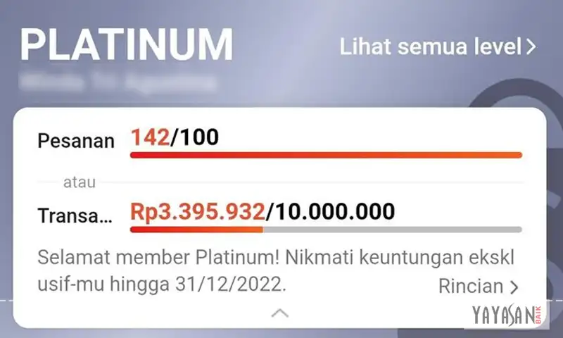 total transaksi level shopee